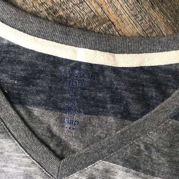 Gap Gray Stripe Tee Shirt XL - Picture 6 of 7